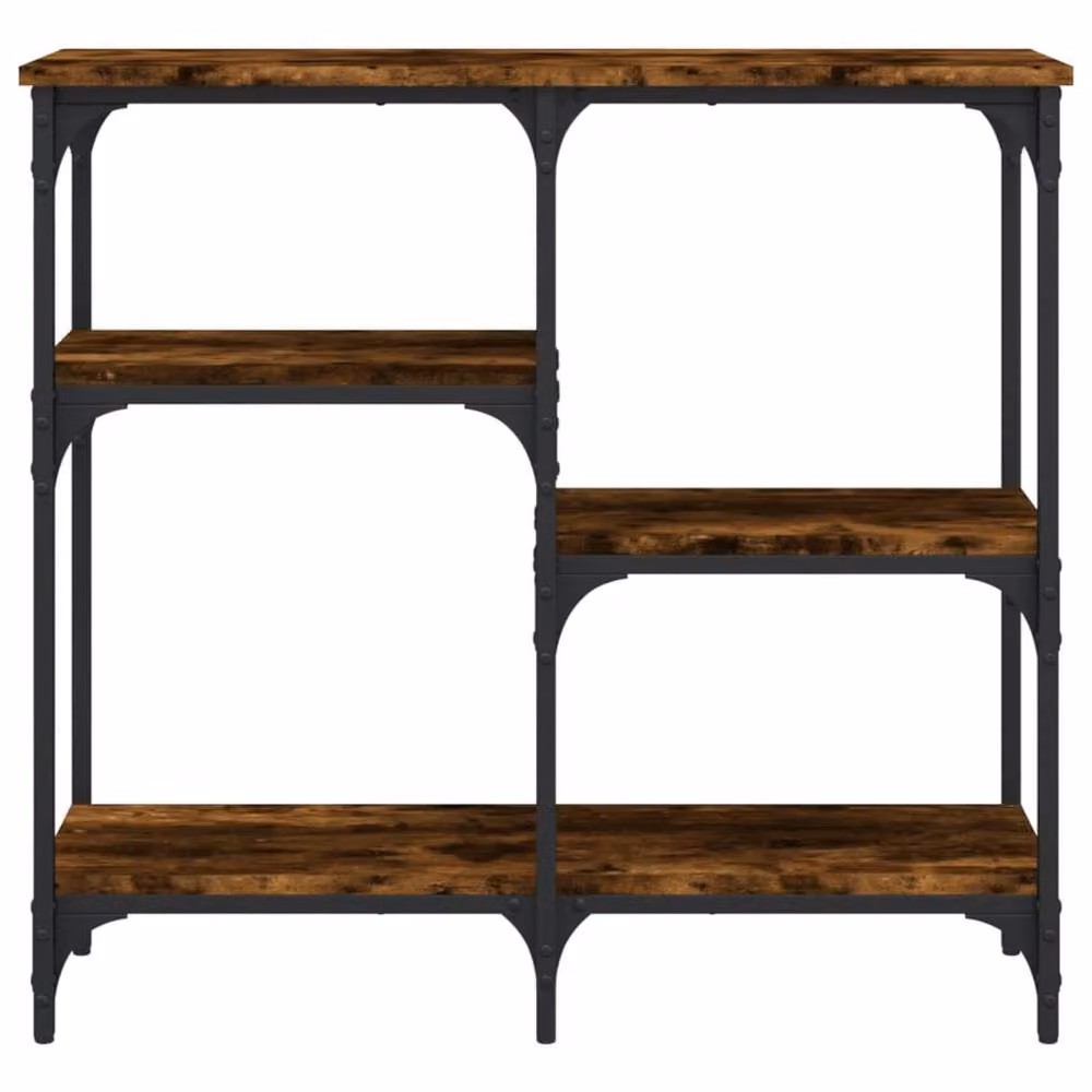 Berkfield Home Smoked Oak Console Table, Brown, W/D/H: 80 x 29 x 75 cm – 4