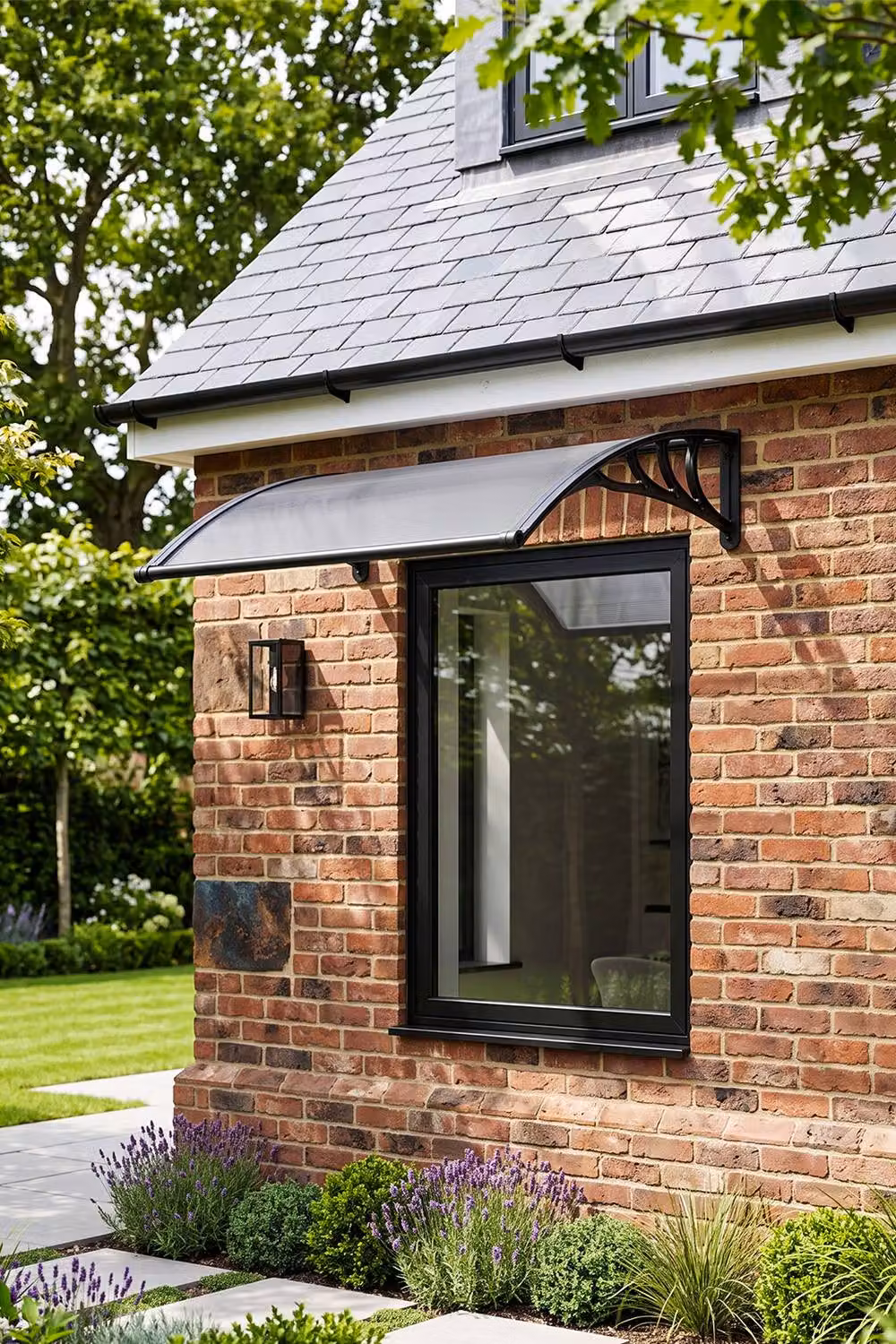 Garden Sanctuary Grey Outdoor Door Canopy and Window Awning with Drainage Channel – 2
