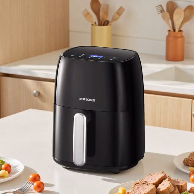 Komore 4.2L Hot Air Fryer with Smart LED Touch Screen, Black