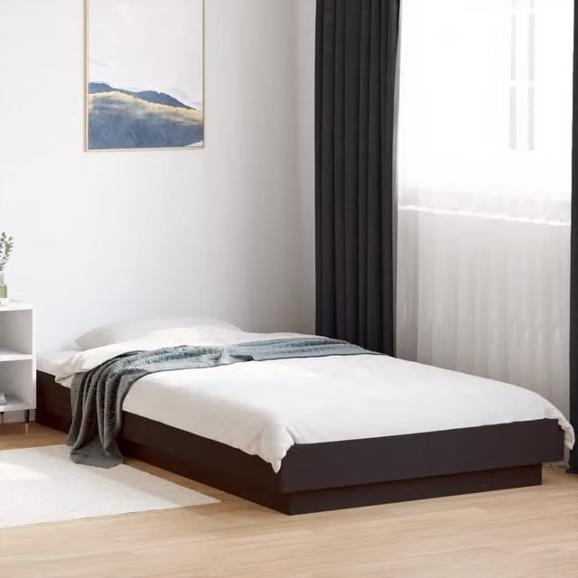 Berkfield Home Single Bed Frame in Black, W/D/H: 90 x 190 cm – 1