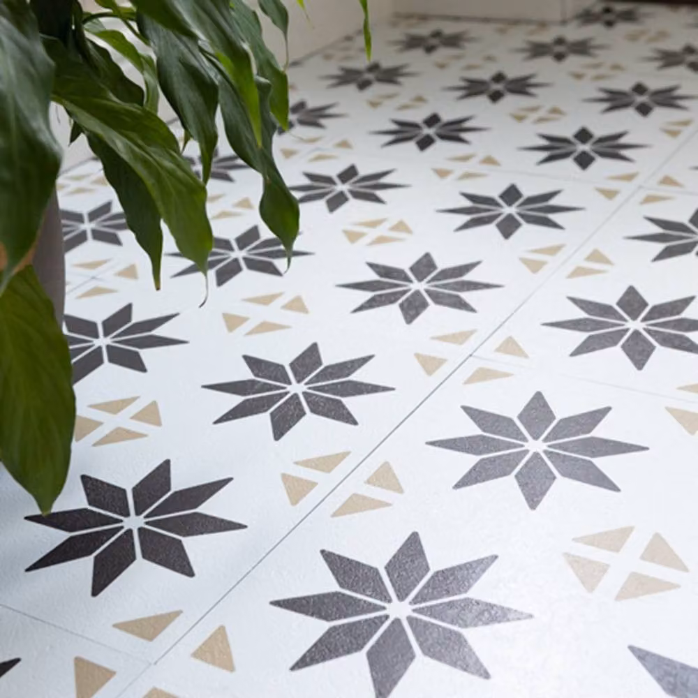 D-C-Fix Vivid Stars Self Adhesive Vinyl Floor Tiles, White, Pack of 11, W/D/H: 30.48 x 30.48 x 30.48 cm – 4