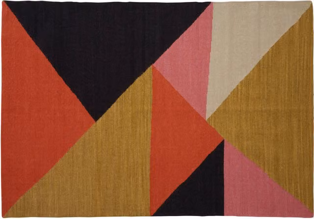 Orsina Villon Woven Abstract Rug with Triangular Shapes Design, Multicolour, W: 160 cm, D: 230 cm