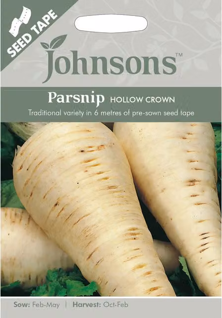 Johnsons Hollow Crown Parsnip Vegetable Seed Tape