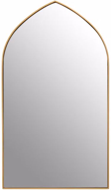 Orsina Arched Wall Mirror in Gold Finish, H 72 cm x W 41 cm x D 1 cm