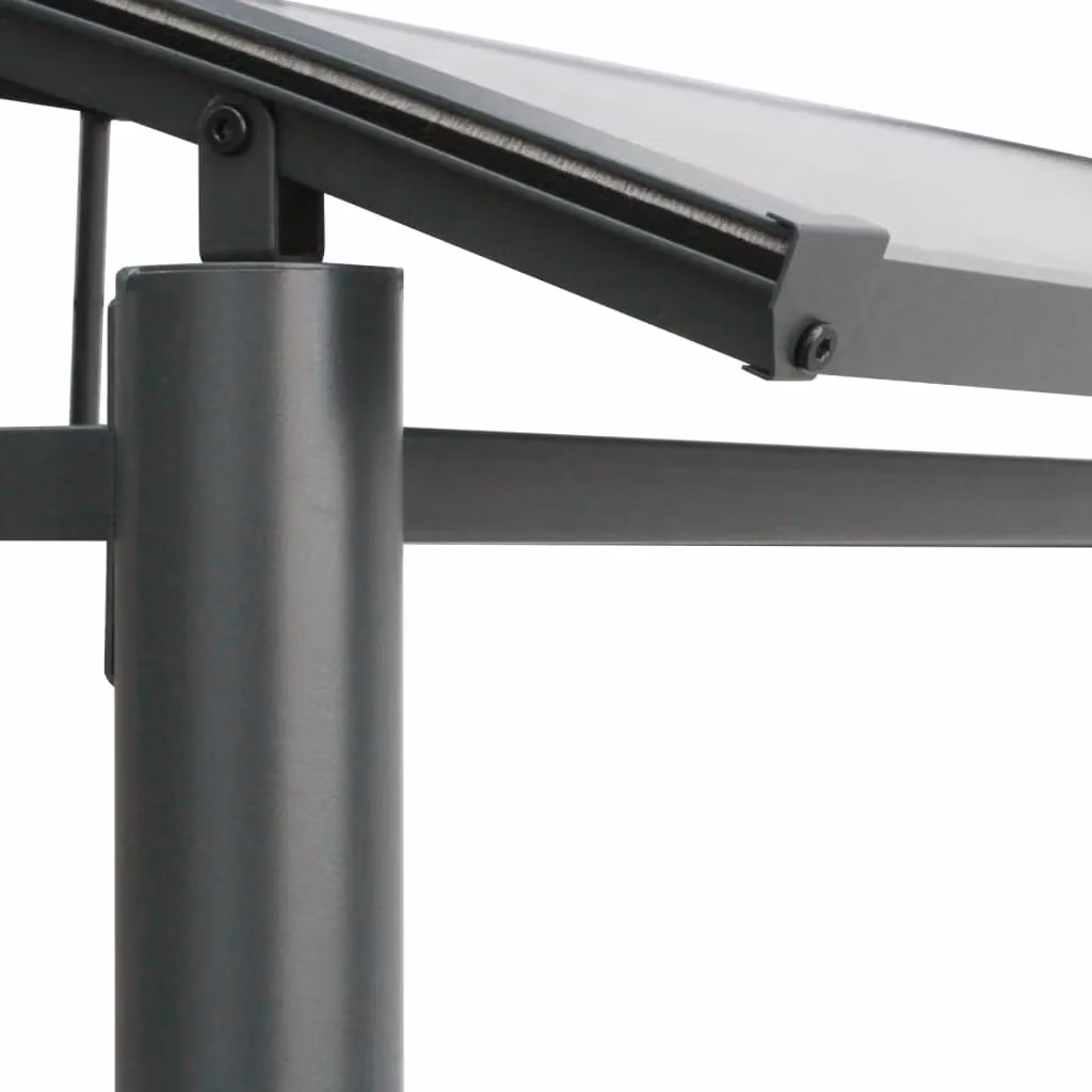 Berkfield Home Anthracite BBQ Gazebo with Side Shelves and Curved Polycarbonate Roof, W/D/H: 210 x 114 x 230 cm – 2