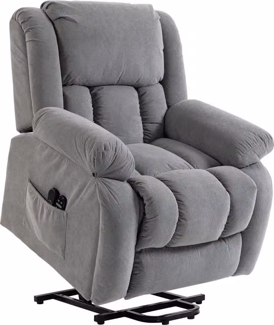 HOMCOM Electric Recliner Lift Chair with Massage, Heat and USB Port in Light Grey