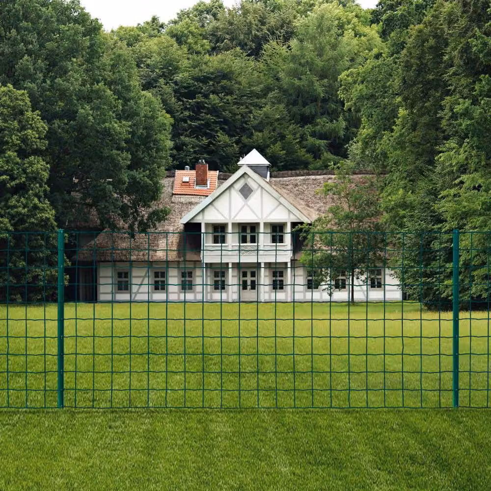 Berkfield Home Durable Euro Fence Green PVC-Coated Steel 20 x 1.5 m – 1