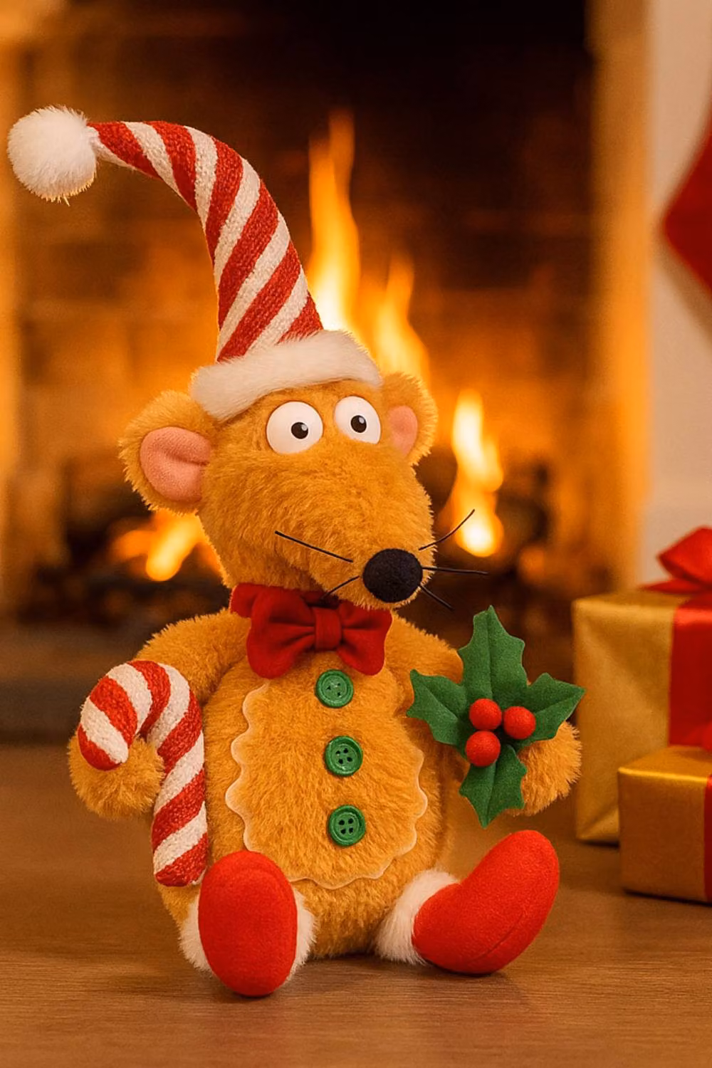 Marco Paul Brown Gingerbread Rat Christmas Tabletop Decoration, Height: 33 cm – 3