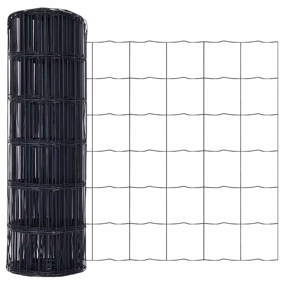 Berkfield Home Euro Fence with 7 Spike Posts, Galvanised Steel, Grey/Silver, 0.8 x 10 m – 6