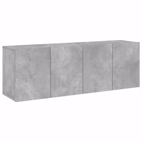 vidaXL Pack of 2 Modern Wall Mounted TV Cabinets in Grey, Engineered Wood Media Storage Units, W/D/H: 60 x 30 x 41 cm – 1