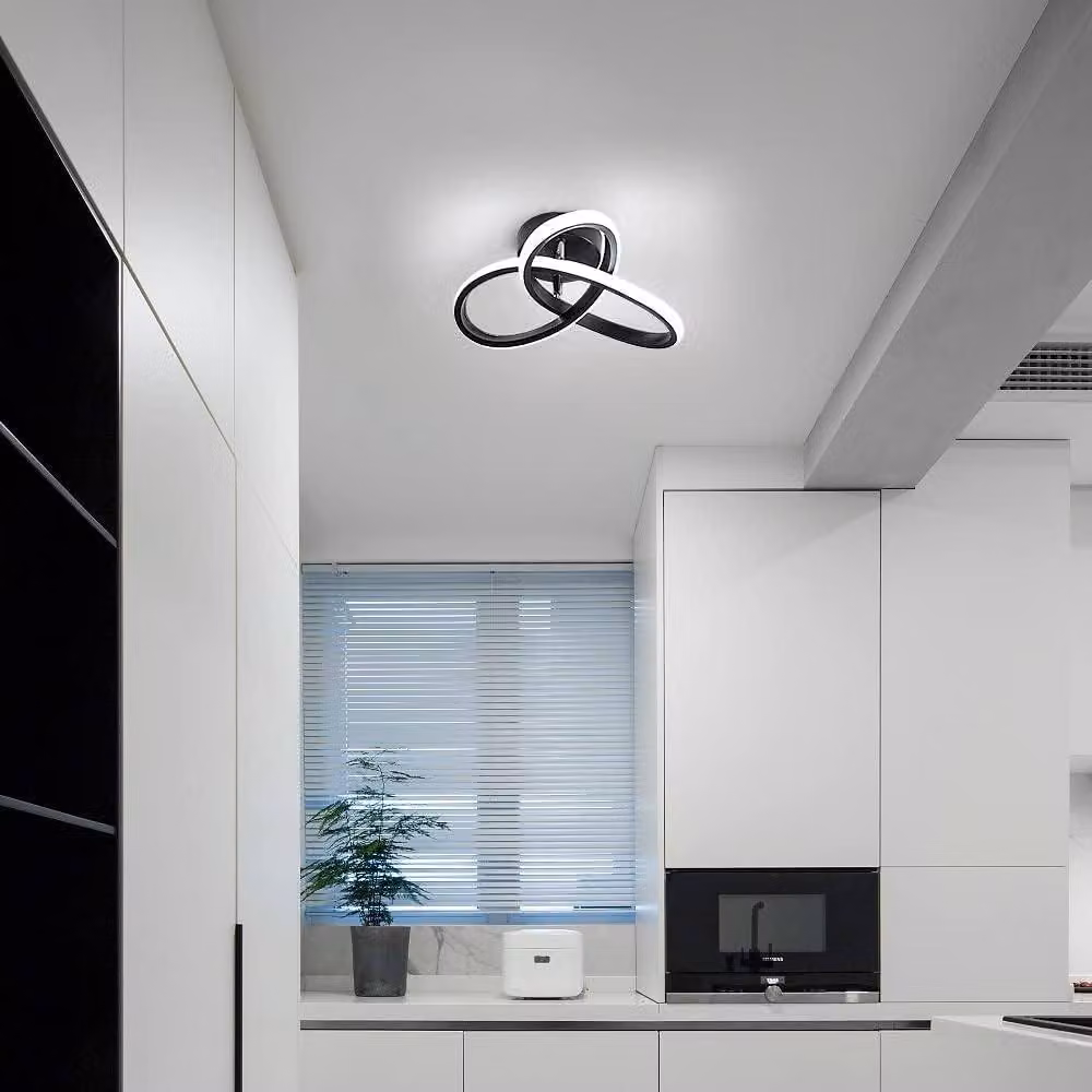 Goeco Modern Dimmable LED Ceiling Light, Black, 22W, 2500LM, Diameter: 25 cm – 2
