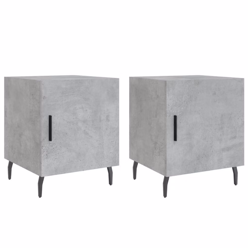 Berkfield Home Modern Bedside Cabinets, 2 Piece Set, Concrete Grey, W/D/H: 40 x 40 x 50 cm – 2