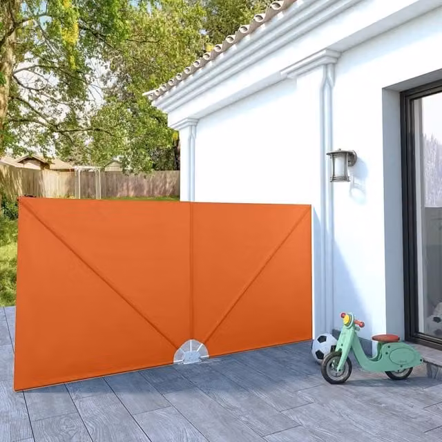 Berkfield Home Collapsible Terrace Side Awning in Orange, W/D/H: 300 x 150 x 150 cm – 1