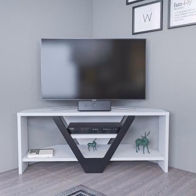 Decorotika Minimalist Karin TV Unit in Black and White