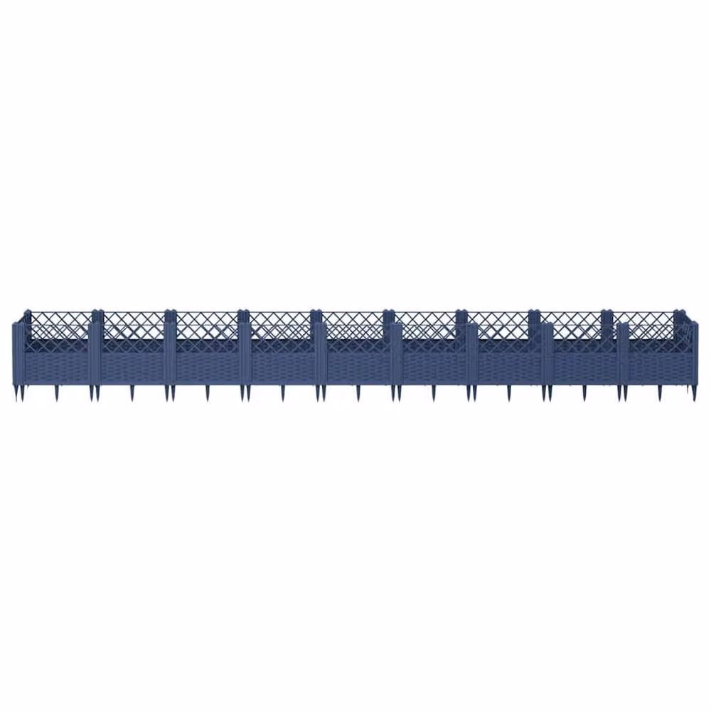 Berkfield Raised Bed Garden Planter with Pegs in Blue and Grey, W: 363.5 cm, D: 43.5 cm, H: 43.5 cm – 3
