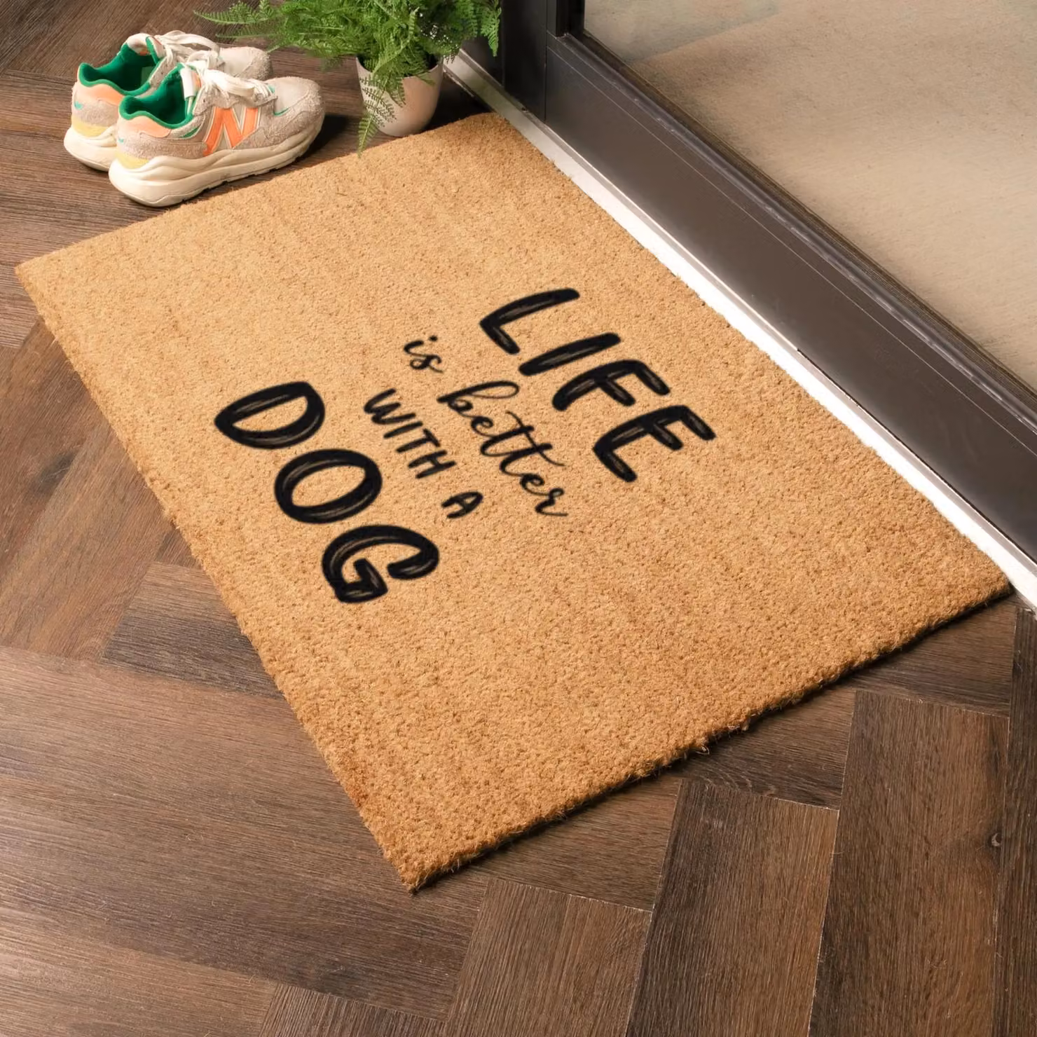 Artsy Mats Life Is Better With A Dog Doormat, Brown, W: 90 cm, D: 60 cm – 2