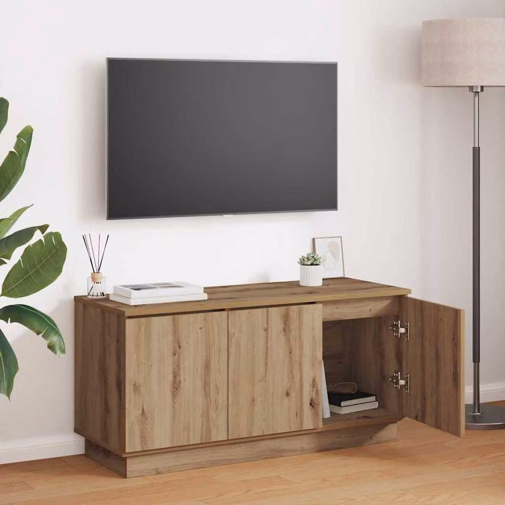 Berkfield Home Artisan Oak TV Cabinet in Brown, W/D/H: 100 x 38 x 49 cm – 2