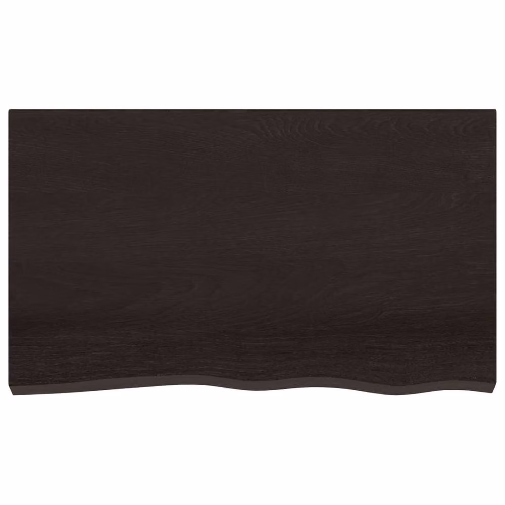 Berkfield Home Solid Oak Table Top in Dark Brown and Dark Grey, W: 100 cm, D: 60 cm, H: 2-4 cm – 3