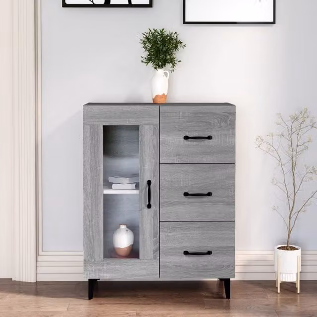 Berkfield Home Grey Sonoma Sideboard in Engineered Wood W/D/H: 69.5 x 34 x 90 cm – 1