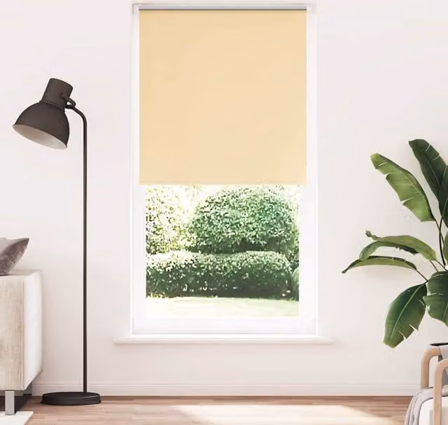 Berkfield Home Blackout Roller Blind in Beige Polyester, W: 115 cm, H: 230 cm
