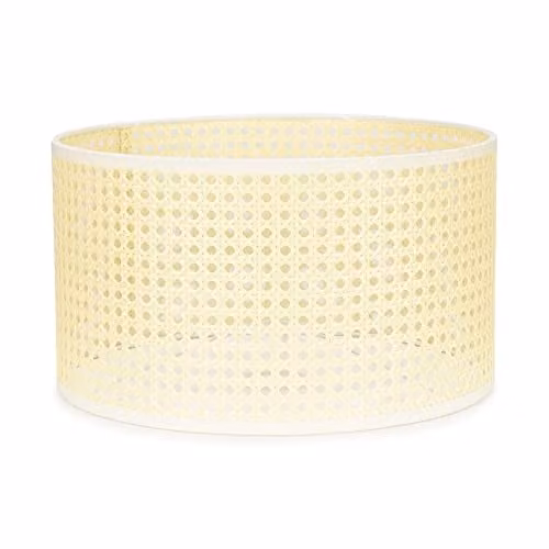 MiniSun Modern Beige Rattan Cylinder Lamp Shade, Shade Width: 35 cm