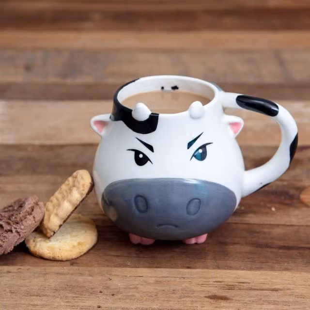 Boxer Gifts Moody Cow Ceramic Mug in White