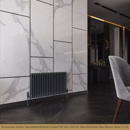 UK Radiators Alpha 2 Column Anthracite Grey Traditional Cast-Iron Style Steel Radiator with Feet, W: 988 mm, H: 500 mm – 3