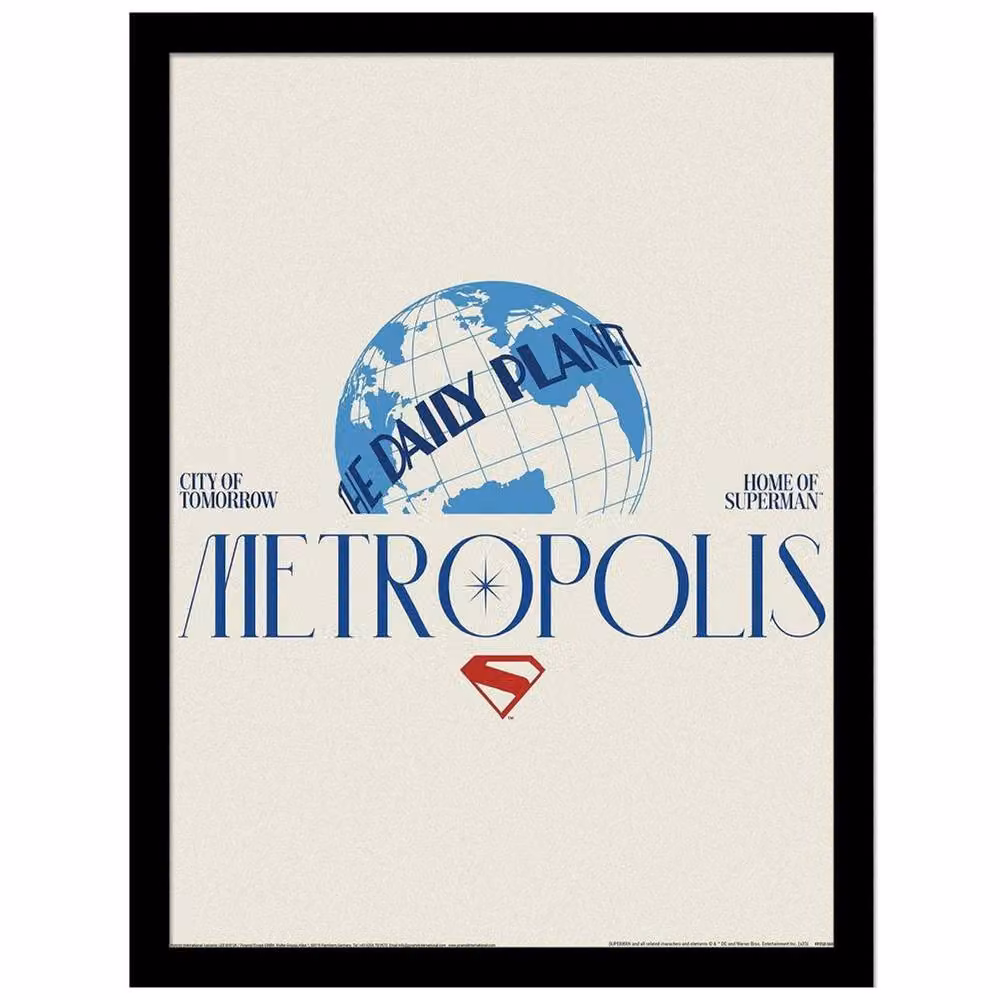Superman Metropolis Multicolour Framed Paper Poster in Black – 2