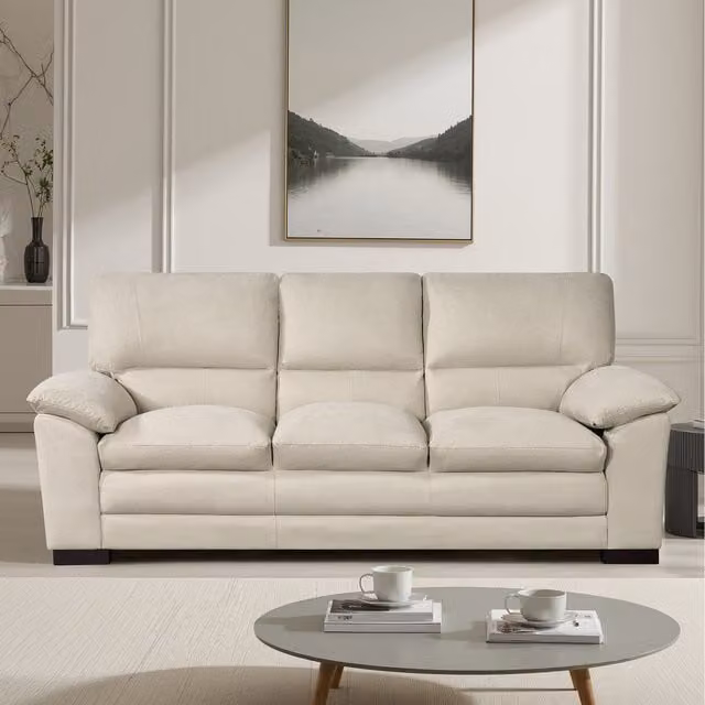 Artemis Home Ramona 3 Seat Soft Fabric Sofa in Oat/Beige