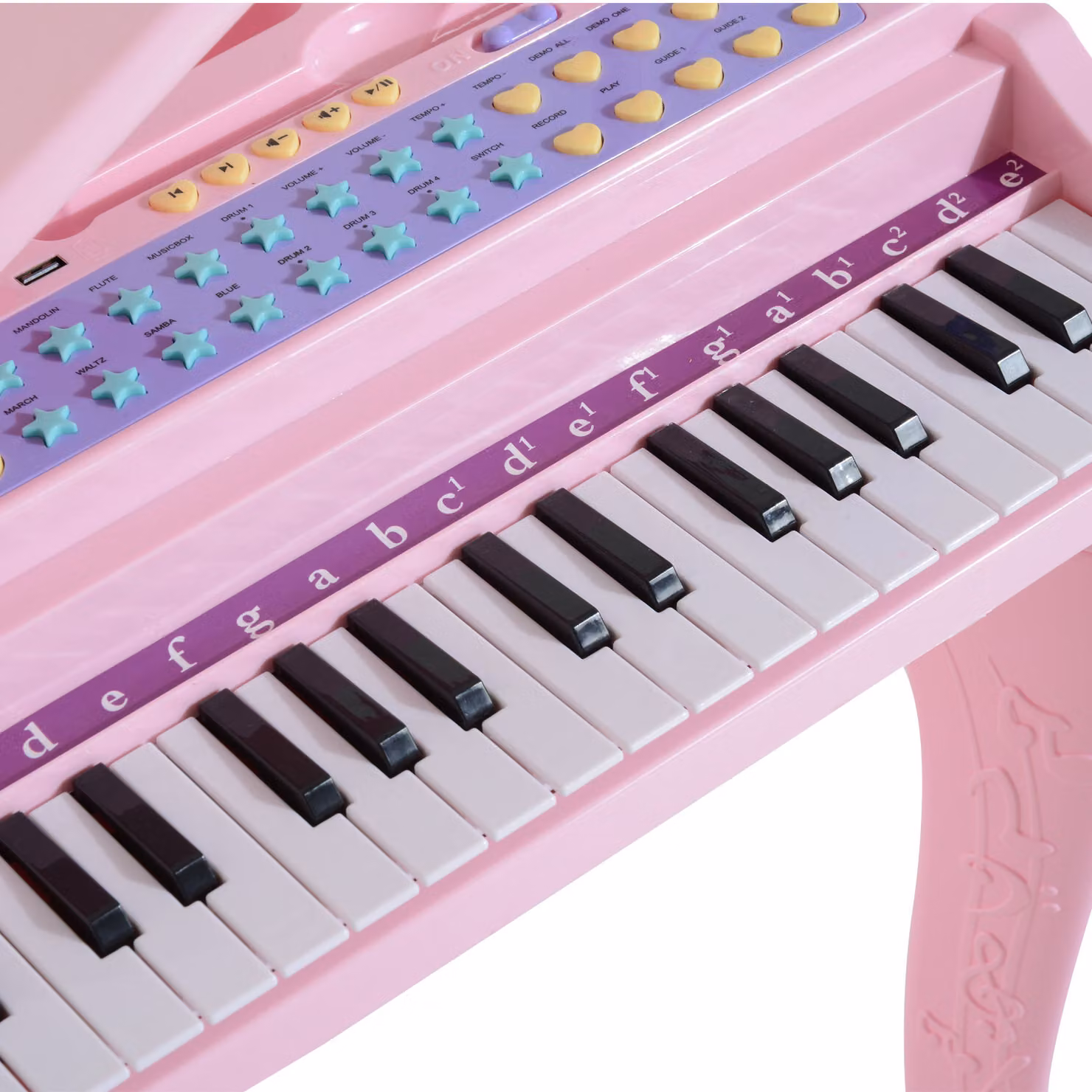 HOMCOM Mini Electronic Piano with Stool in Pink – 3