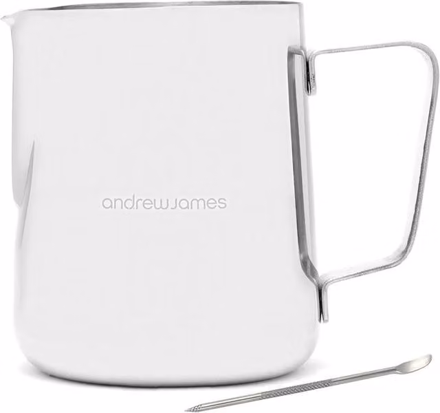 Andrew James Milk Jug with Art Pen in Silver, 600ml