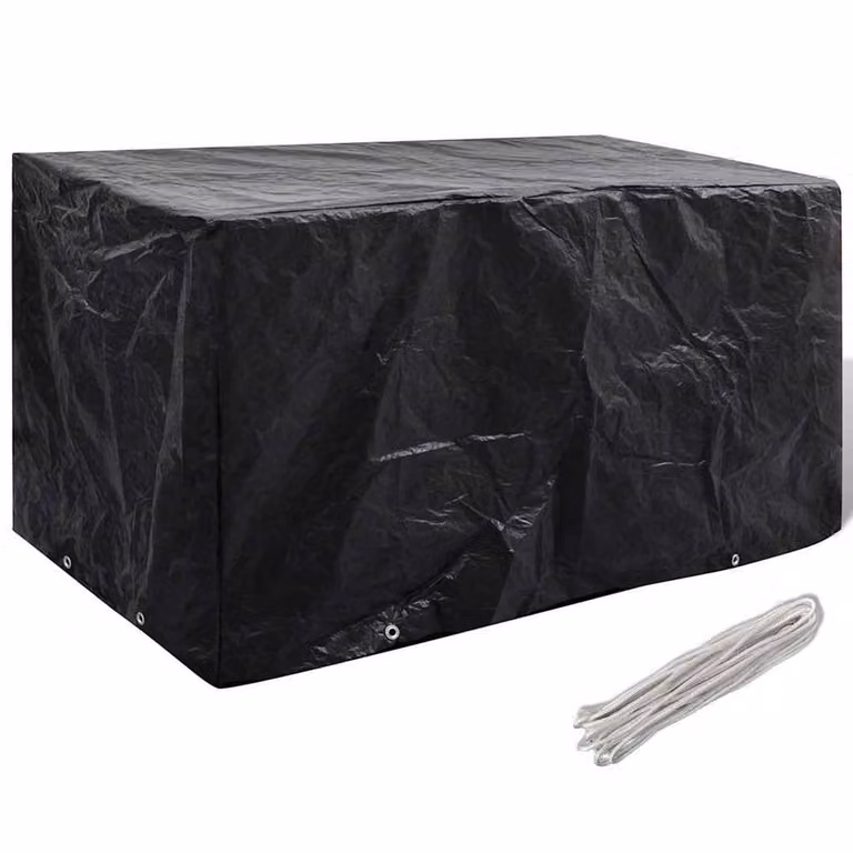 Berkfield Home Durable Garden Furniture Cover with 8 Eyelets, Black, W/D/H: 180 x 70 x 90 cm