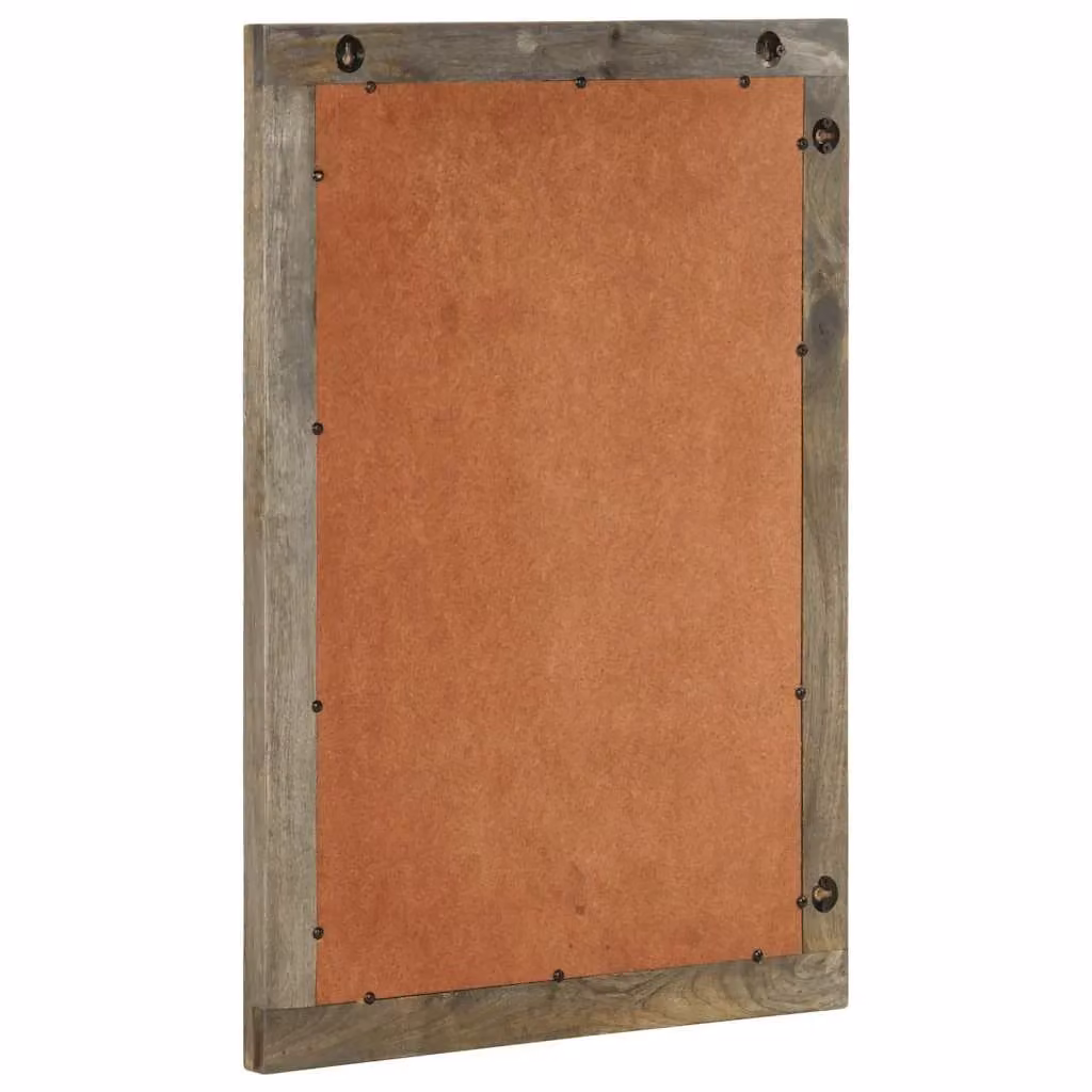 Berkfield Home Rectangular Bathroom Wall Mirror in Brown Solid Mango Wood, W: 50 cm, D: 2.5 cm, H: 70 cm – 3