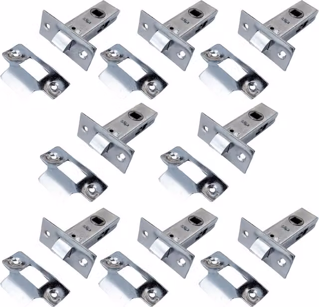 Betley Butterfly Mortice Tubular Door Latch, 63mm, Polished Chrome, Pack of 3