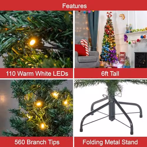 The Christmas Workshop Christmas Decoration, Green, H 23.0 x W 18.0 x D 4.2 cm – 4