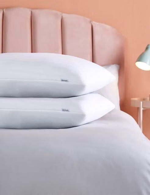 Silentnight 2 Pack White Memory Foam and Microfibre Shell Pillows for Adults