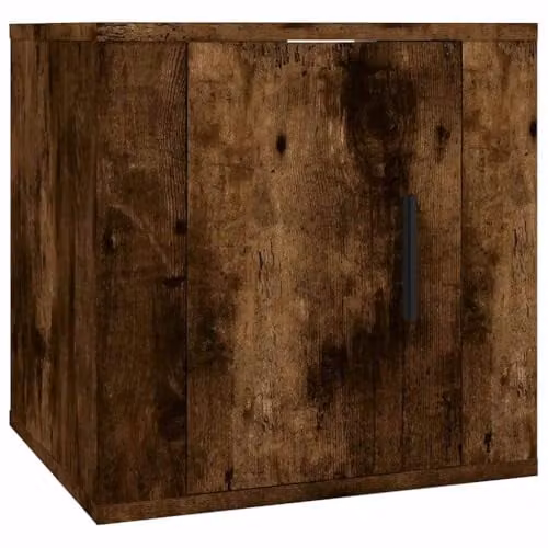 vidaXL Modern Wall Mounted TV Cabinet in Smoked Oak, W/D/H: 40 x 34.5 x 40 cm – 1