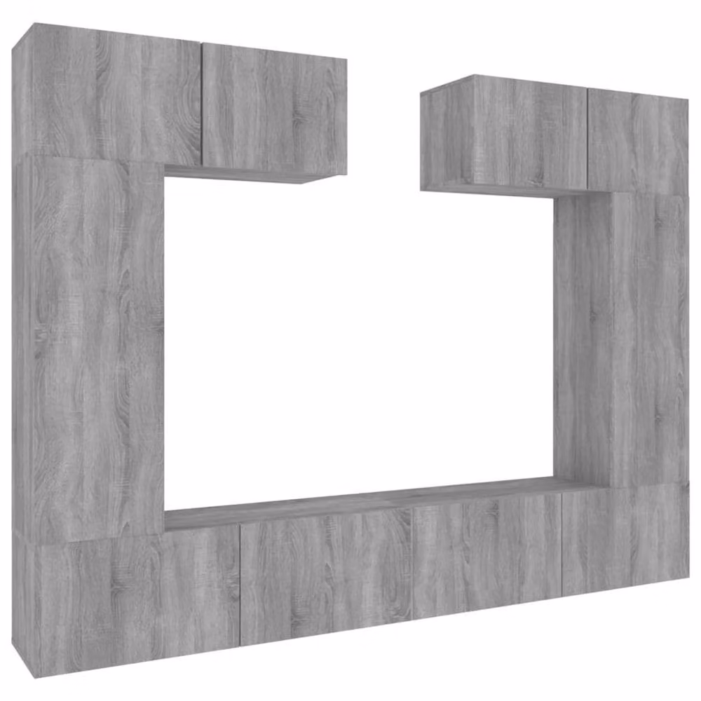Berkfield Home 6 Piece Grey Matt Living Room TV Cabinet Set – 2