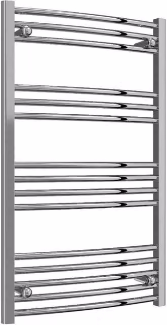 Bathroom Kingdom Capo Electric Chrome Straight Heated Towel Rail, Silver, W: 600 mm, H: 1000 mm
