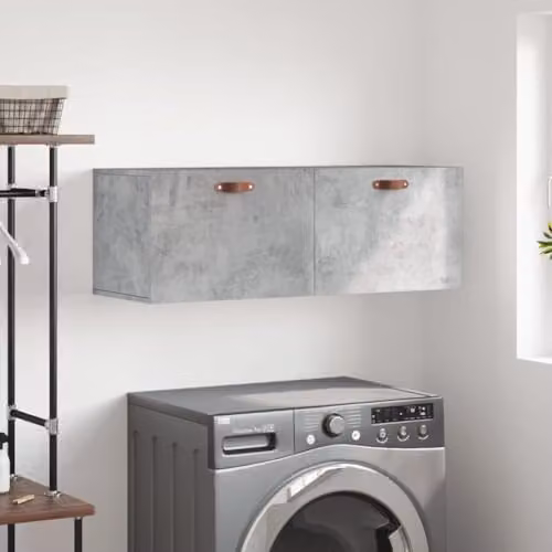 vidaXL Modern Wall Cabinet in Concrete Grey, W: 100 cm, D: 35 cm, H: 35 cm, Made of MDF – 2