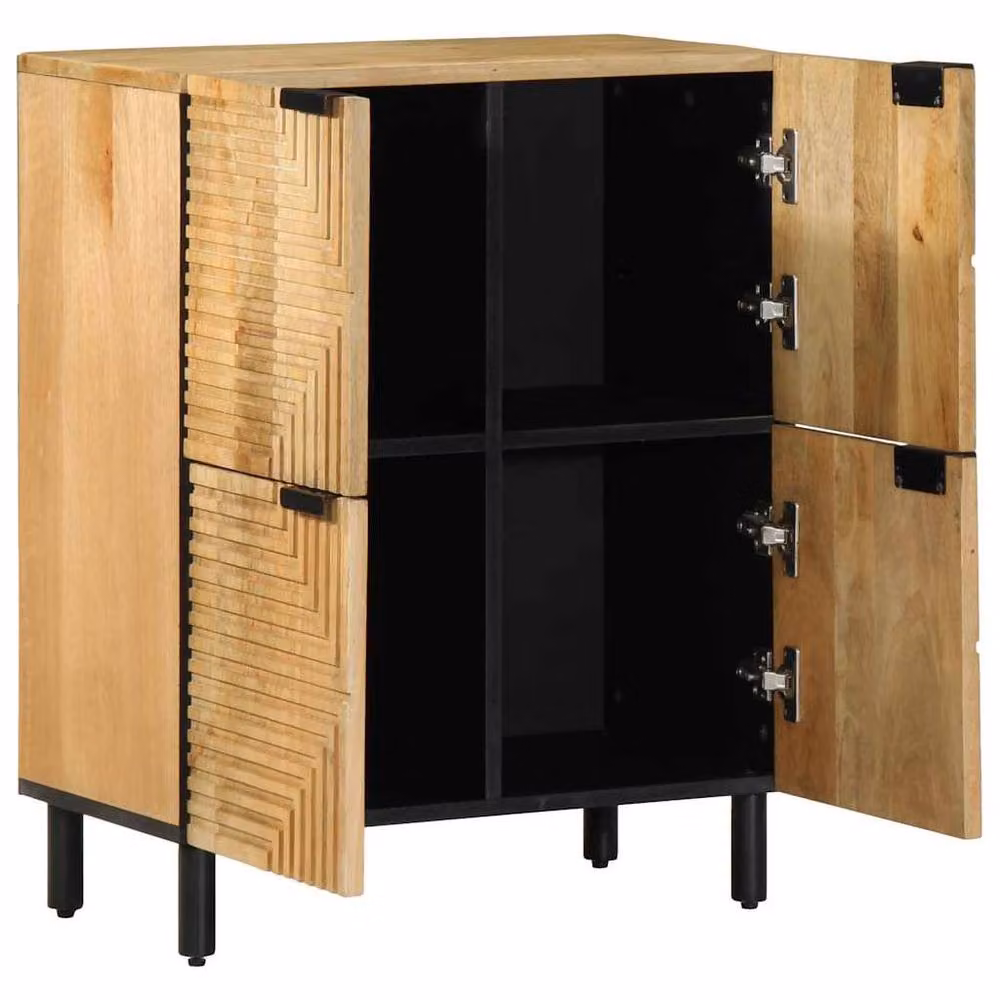 Berkfield Home Brown Mango Wood Modern Geometric Sideboard W/D/H: 60 x 33 x 75 cm – 2