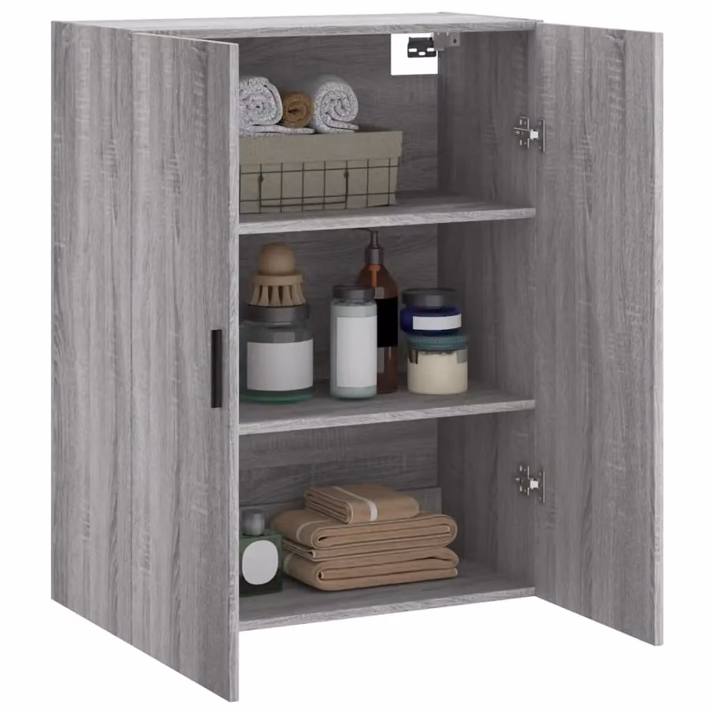 Berkfield Home Wall Mounted Cabinet in Grey Sonoma, W: 69.5 cm, D: 34 cm, H: 90 cm – 3