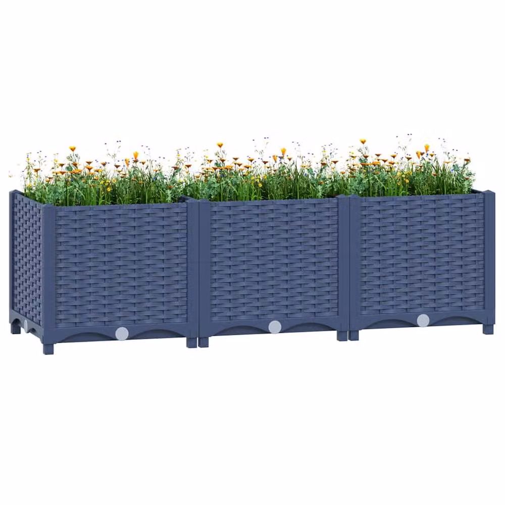 Berkfield Home Grey Polypropylene Raised Bed W/D/H: 120 x 40 x 38 cm – 2