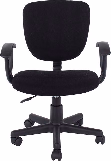 Core Products Modern Height Adjustable Task Chair in Black Fabric with Armrests and Castors