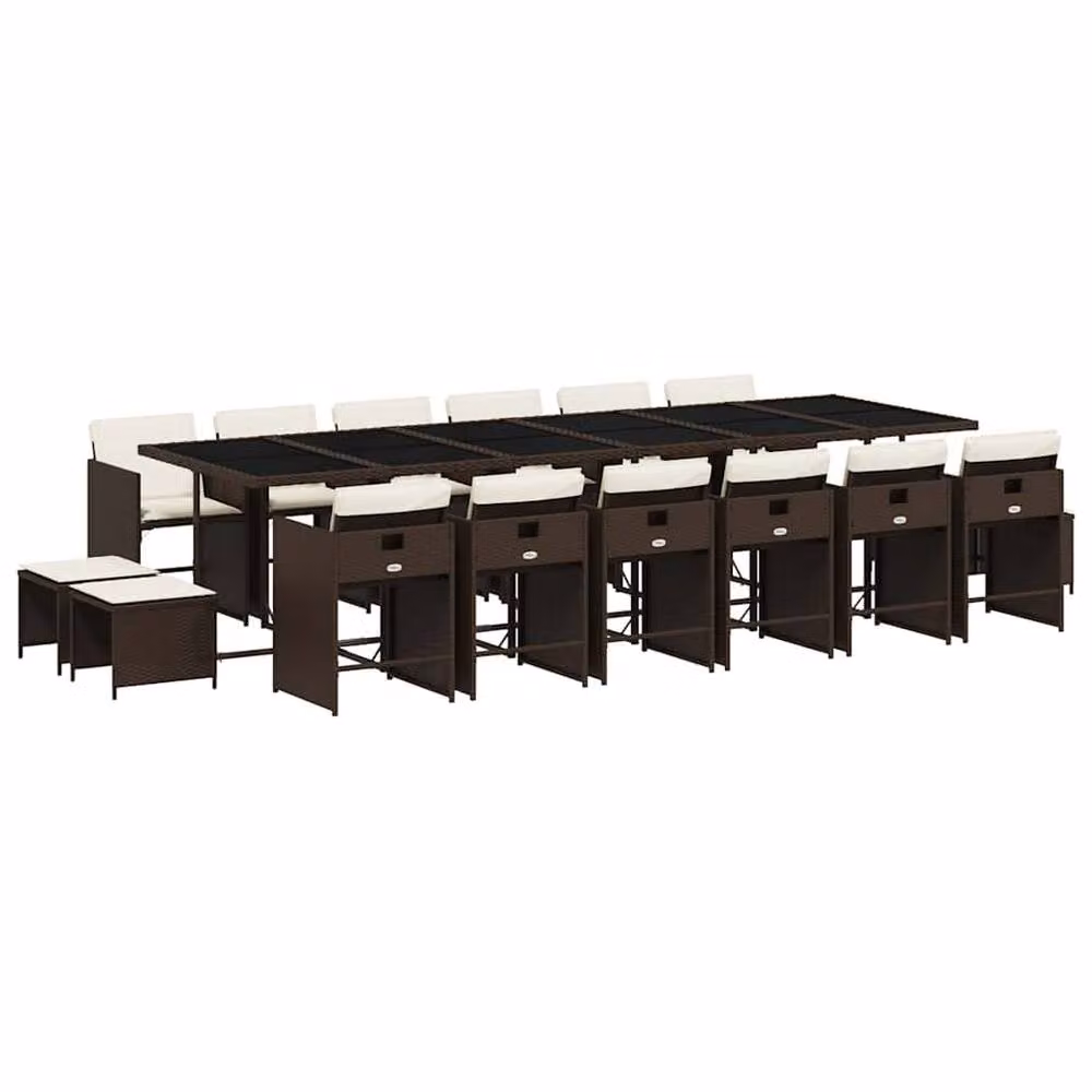 Berkfield Brown Plastic Garden Dining Set – 2
