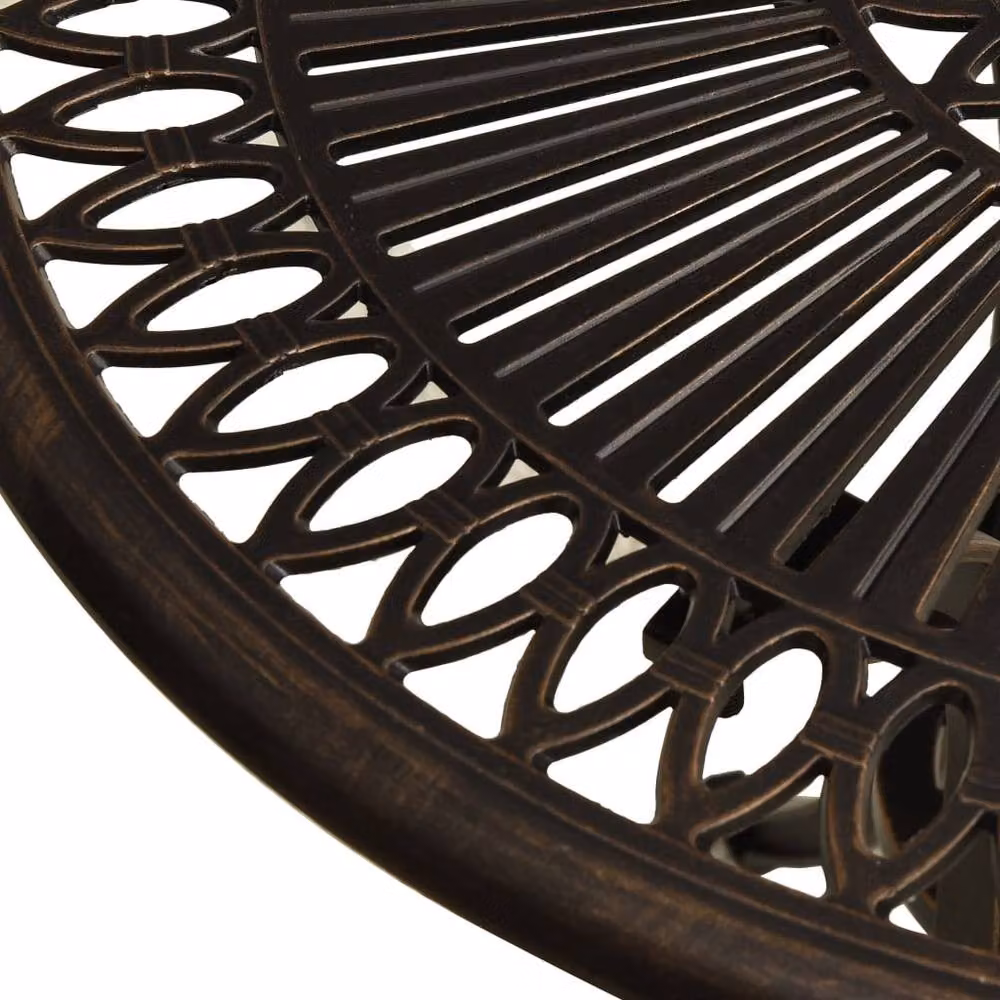 Berkfield Home Brown Cast Aluminium Garden Table, W/D/H: 62 x 62 x 65 cm – 3