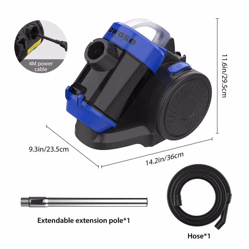 NESTLUNE 1200W Bagless Cylinder Vacuum Cleaner with 1.5L Capacity in Black, Height: 100 cm – 2