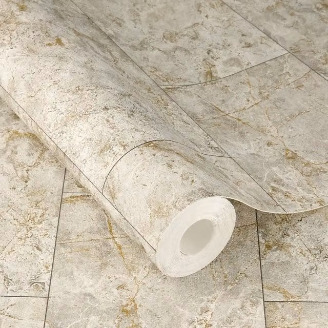 Rasch Luxora Self-Adhesive Textured Wallpaper in Grey and Gold – 1