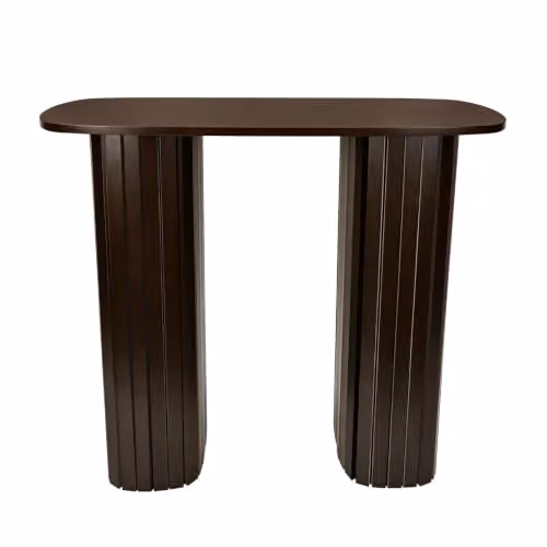 OHS Madison Ribbed Wood Console Table in Chocolate Brown for Hallway or Living Room, W/D/H: 70 x 30 x 80 cm – 2