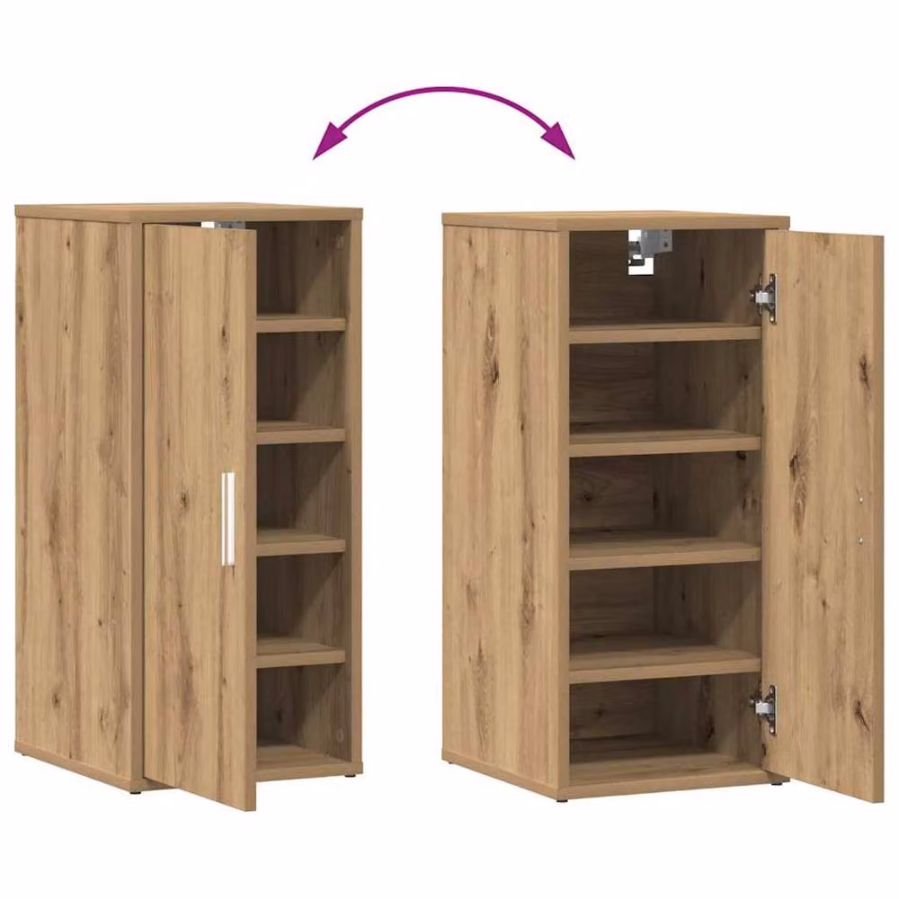 Berkfield Home Artisan Oak Shoe Cabinets, 2 Piece Set in Brown, W/D/H: 32 x 35 x 70 cm – 3